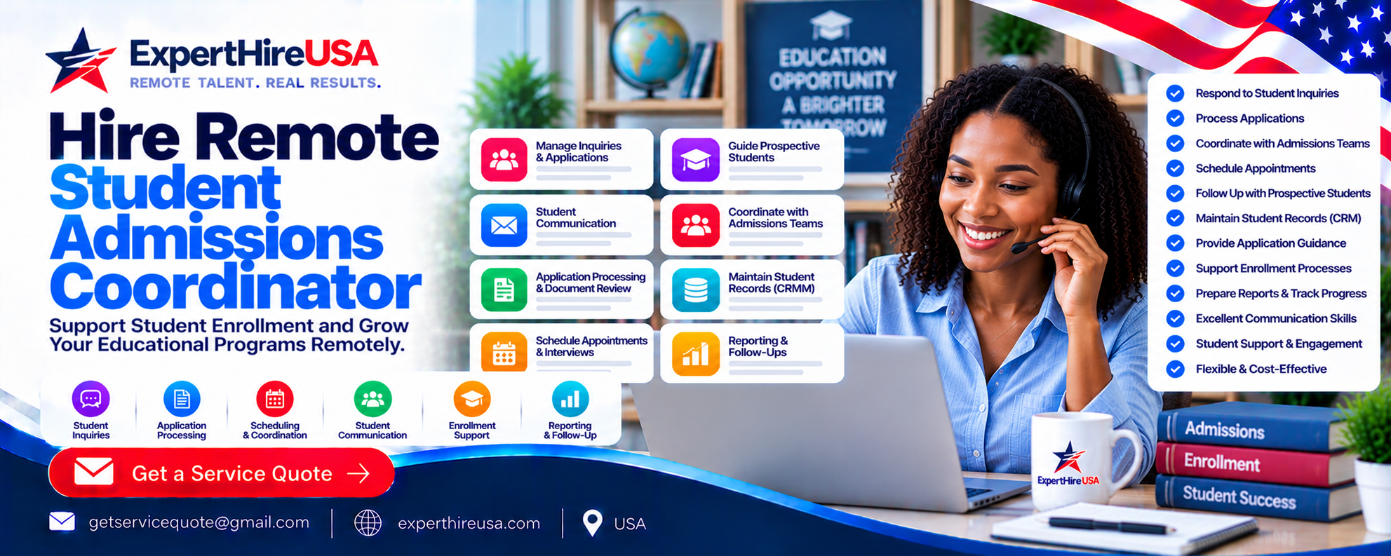 Hire Remote Student Admissions Coordinator